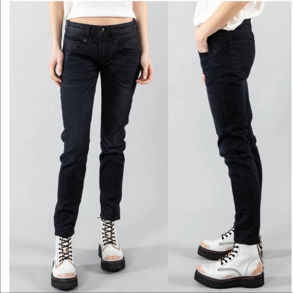 R13 boy skinny denim in black